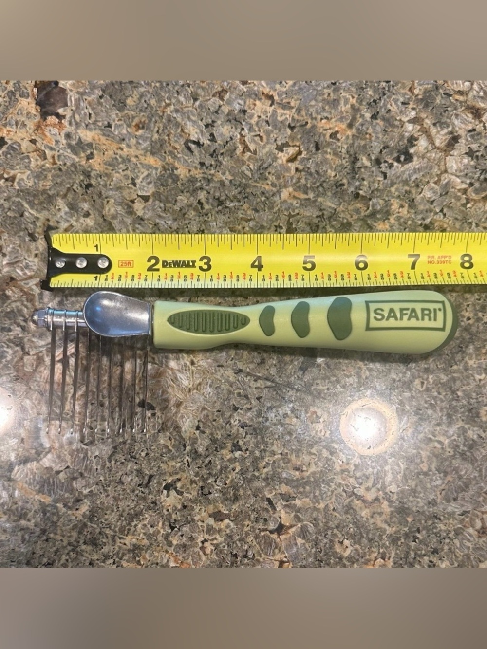 Safari Pet Grooming Dematting Comb Rake Tool Green Ergonomic Handle Dog Cat